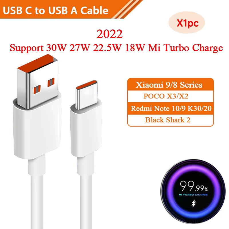 High-Speed 120W USB Type-C Cable for Mi 15/14/13, Poco X6/X7, Redmi Note, and Black Shark 5 - Turbo Fast Charging!