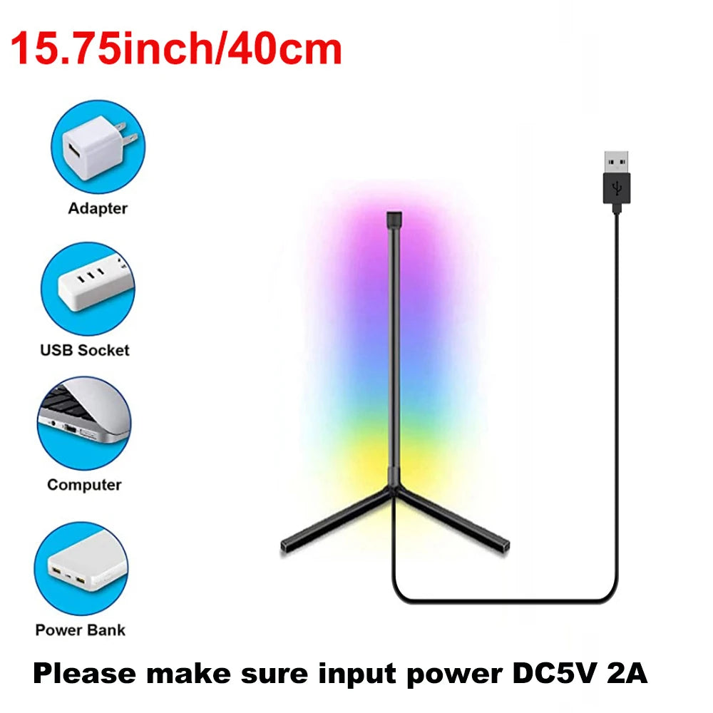 Smart Tuya Corner Floor Lamp 120Cm Modern Stand Bedside Lamp Dimmable RGB LED Mood Lighting for Bedroom Living Room Decoration
